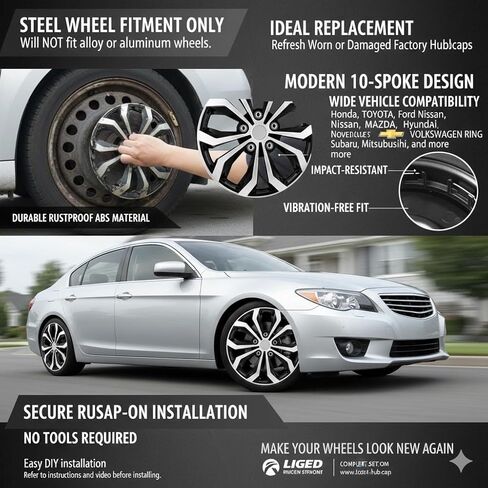 4PC Set 15" 16" & 17" Hubcaps Wheel Cover Universal fit Most of Cars (Spyder Performance Wheel Cover (Spyder Performance, 15 Inches) in Saudi Arabia