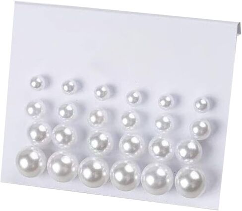 24 قطعة أقراط اللؤلؤ ترصيع للنساء السيدات هيبوالرجينيك الأبيض فو مقلد اللؤلؤ حجر الراين أقراط أقراط مجموعة مجوهرات لحفل الزفاف in Kuwait