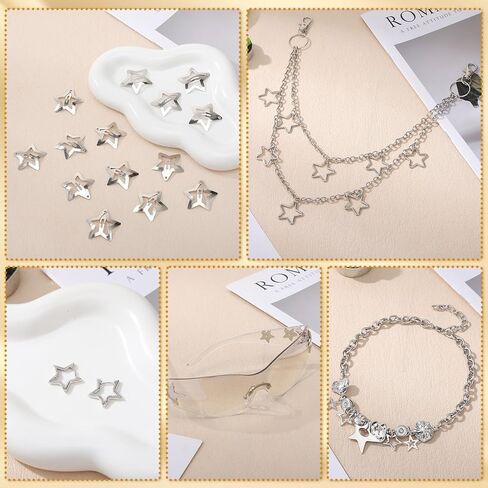 مجموعة إكسسوارات Y2k متضمنة قلادة فضية نجمة Y2k أقراط دائرية لطيفة Y2K نظارات شمسية نجمة مشبك شعر هيب هوب سروال سلسلة مجموعة مجوهرات عتيقة للنساء in Kuwait