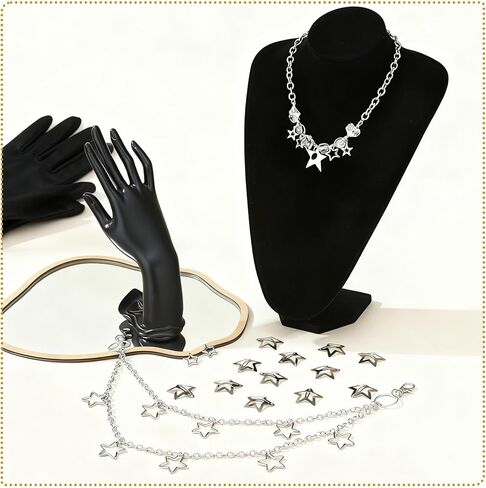 مجموعة إكسسوارات Y2k متضمنة قلادة فضية نجمة Y2k أقراط دائرية لطيفة Y2K نظارات شمسية نجمة مشبك شعر هيب هوب سروال سلسلة مجموعة مجوهرات عتيقة للنساء in Kuwait