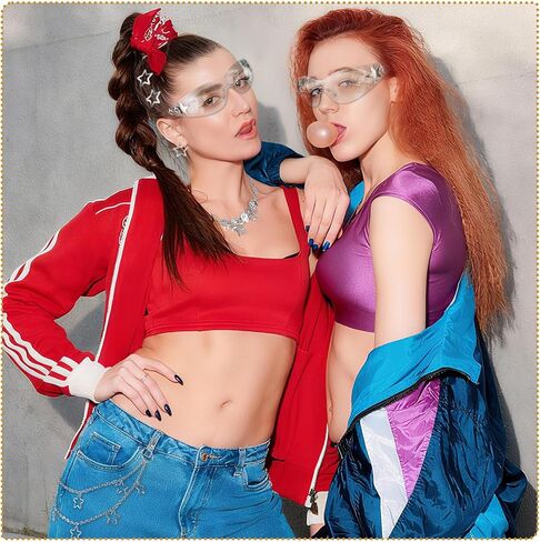 مجموعة إكسسوارات Y2k متضمنة قلادة فضية نجمة Y2k أقراط دائرية لطيفة Y2K نظارات شمسية نجمة مشبك شعر هيب هوب سروال سلسلة مجموعة مجوهرات عتيقة للنساء in Kuwait