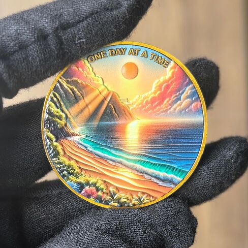 One Day At A Time Inspiring Sobriety Chip for Daily Motivation and Recovery AA Medallion in Kuwait