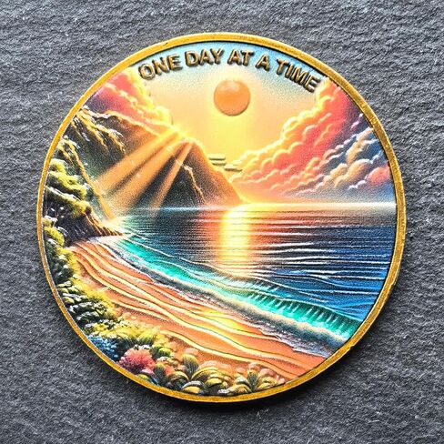 One Day At A Time Inspiring Sobriety Chip for Daily Motivation and Recovery AA Medallion in Kuwait