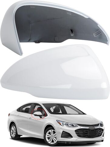 Passenger Side Mirror Cover Replacement for Chevrolet Chevy Cruze 2018 2019 - Right Side Mirror Covers, Rear View Mirrors Cap Accessories White in Saudi Arabia