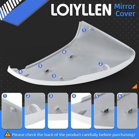 Passenger Side Mirror Cover Replacement for Chevrolet Chevy Cruze 2018 2019 - Right Side Mirror Covers, Rear View Mirrors Cap Accessories White in Saudi Arabia
