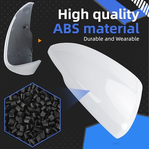 Passenger Side Mirror Cover Replacement for Chevrolet Chevy Cruze 2018 2019 - Right Side Mirror Covers, Rear View Mirrors Cap Accessories White in Saudi Arabia