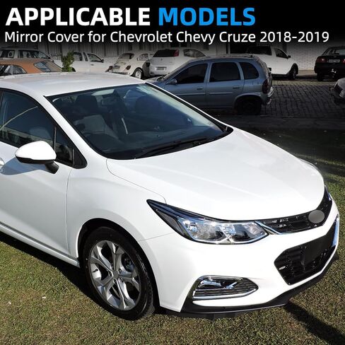 Passenger Side Mirror Cover Replacement for Chevrolet Chevy Cruze 2018 2019 - Right Side Mirror Covers, Rear View Mirrors Cap Accessories White in Saudi Arabia