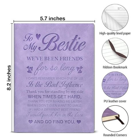 To My Bestie Gifts, 160 Pages Writing Notebook Gift for Best Friend Sister BFF Birthday Graduation, Friendship Gifts for Bestie in Saudi Arabia