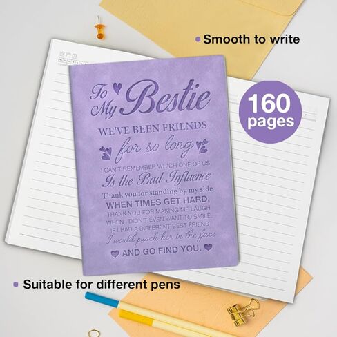 To My Bestie Gifts, 160 Pages Writing Notebook Gift for Best Friend Sister BFF Birthday Graduation, Friendship Gifts for Bestie in Saudi Arabia