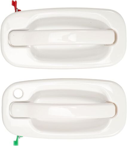 Exterior Front Door Handle Driver and Passenger Side for 1999-2007 Silverado 1500 2500 3500 Suburban Tahoe Avalanche Sierra Yukon Escalade GM1310129 GM1311147 19356469 19356468 White 2PCS in Kuwait