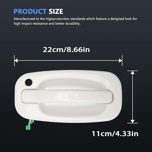 Exterior Front Door Handle Driver and Passenger Side for 1999-2007 Silverado 1500 2500 3500 Suburban Tahoe Avalanche Sierra Yukon Escalade GM1310129 GM1311147 19356469 19356468 White 2PCS in Kuwait