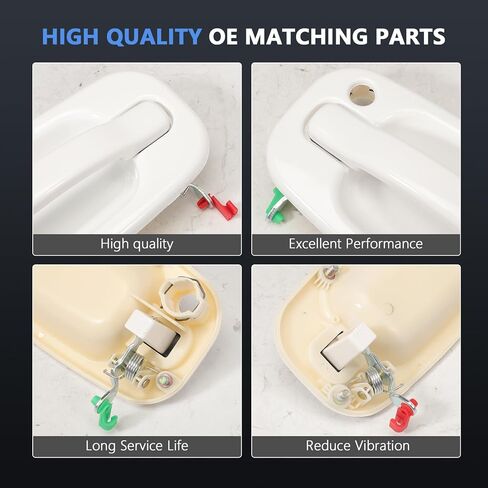 Exterior Front Door Handle Driver and Passenger Side for 1999-2007 Silverado 1500 2500 3500 Suburban Tahoe Avalanche Sierra Yukon Escalade GM1310129 GM1311147 19356469 19356468 White 2PCS in Kuwait