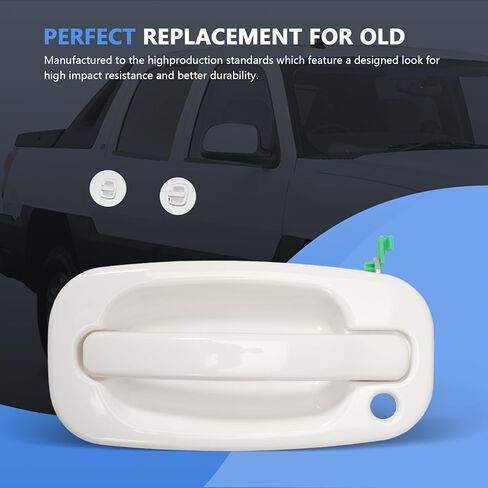 Exterior Front Door Handle Driver and Passenger Side for 1999-2007 Silverado 1500 2500 3500 Suburban Tahoe Avalanche Sierra Yukon Escalade GM1310129 GM1311147 19356469 19356468 White 2PCS in Kuwait