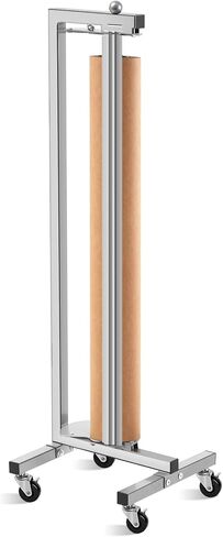 Vertical Paper Roll Dispenser with Wheels 25"-36" Paper Roll Holder Stand and Cutter Durable and Movable for Gift Wrap Kraft Freezer Butcher Studio Classroom Arts Retail Store Commercial Use in Saudi Arabia