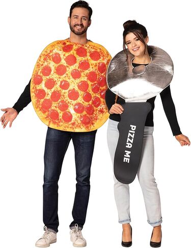 Rasta Imposta Halloween Couples Costume, Pepperoni Pizza & Pizza Cutter, Adult One Size, Unisex in Saudi Arabia