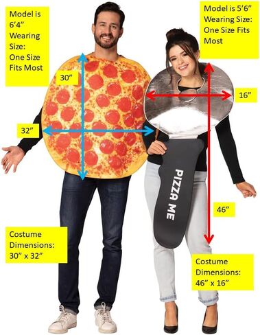 Rasta Imposta Halloween Couples Costume, Pepperoni Pizza & Pizza Cutter, Adult One Size, Unisex in Saudi Arabia