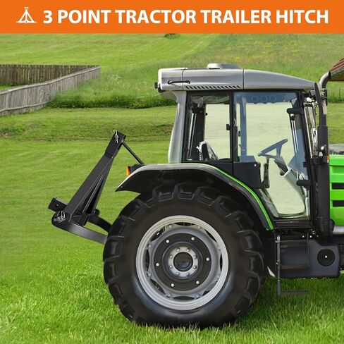 وصلة وصل سريعة ذات 3 نقاط للخدمة الشاقة مع جهاز استقبال وصلة مقطورة مقاس 2 بوصة للجرارات من الفئة 1، ومحول قضيب السحب القوي يناسب كوبوتا ويانمار والمزيد من المعدات الزراعية، فولاذ أسود in Kuwait