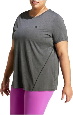 adidas Womens Designed For Crew Neck Short Sleeve Athletic Plus Training Casual Tops Casual - Grey in Saudi Arabia