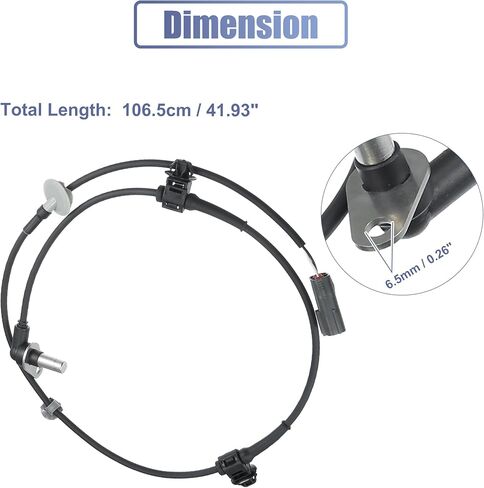 X AUTOHAUX Front Left ABS Sensor Wheel Speed Sensor No.L2064373XC/EG234373X for Mazda CX-7 2007-2012 for Mazda CX-9 2007-2015 Black Gray in Saudi Arabia