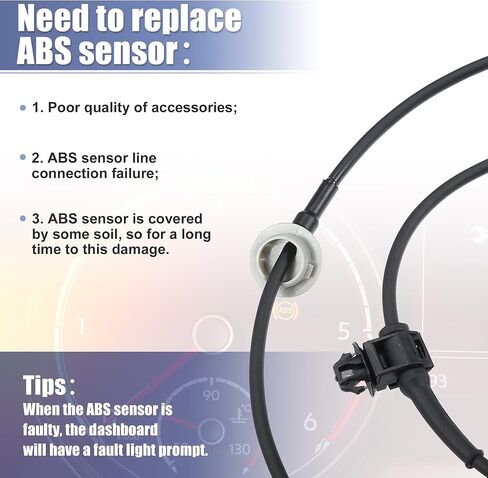 X AUTOHAUX Front Left ABS Sensor Wheel Speed Sensor No.L2064373XC/EG234373X for Mazda CX-7 2007-2012 for Mazda CX-9 2007-2015 Black Gray in Saudi Arabia