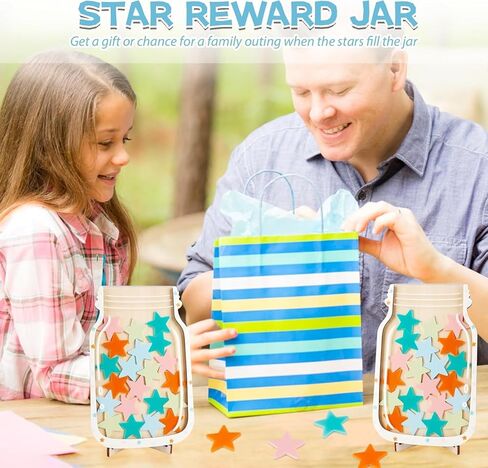 Reward Jars for Kids - Kids Reward Jar Star and Smiley Face Reward Jar,Star Jar Reward System for Kids,Good Behavior Home Classroom in Kuwait
