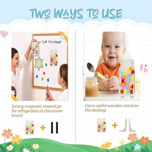 Reward Jars for Kids - Kids Reward Jar Star and Smiley Face Reward Jar,Star Jar Reward System for Kids,Good Behavior Home Classroom in Kuwait