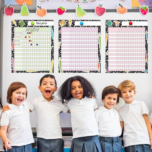 8pcs Attendance Charts for Classroom Management 11x13.8in Multi-Color Incentive Reward Chart Kids Behavior Chart Student Homework Tracker for Chore Responsibility Assignments Data Progress Tracking in Kuwait