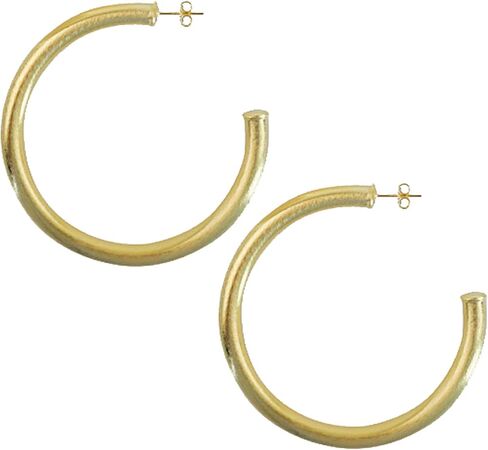 Sheila Fajl Thick Statement Arlene 2.5 inch Large Hoop Earrings in 18k Brushed Gold Plated in Kuwait