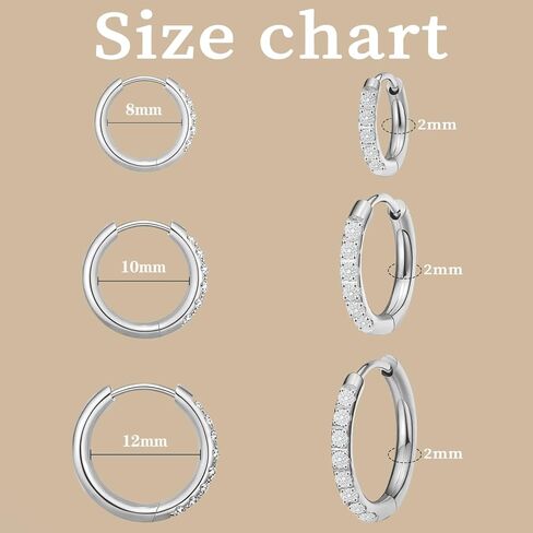 Dainty Moissanite Huggies: 3-Pair Hypoallergenic Earring Set in 14K Gold Plated G23 Titanium for Sensitive Ears, Tiny Cartilage & Wedding Hoops for Everyday Luxury in Saudi Arabia