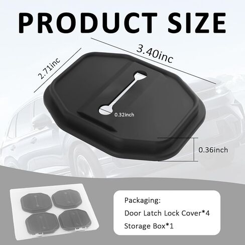 4PCS Car Door Lock Silicone Protective Pad,Self-Adhesive Silicone Car Door Latch Covers for Noise Reduction & Scratch Protection,Universal Cars Accessories Cars Doors Lock Cover in Saudi Arabia