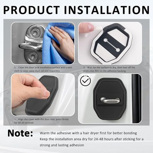 4PCS Car Door Lock Silicone Protective Pad,Self-Adhesive Silicone Car Door Latch Covers for Noise Reduction & Scratch Protection,Universal Cars Accessories Cars Doors Lock Cover in Saudi Arabia