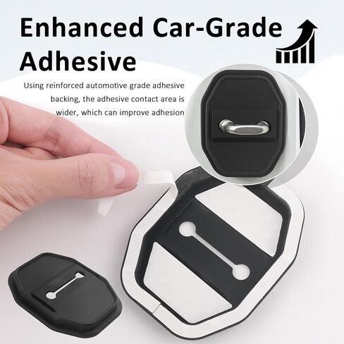4PCS Car Door Lock Silicone Protective Pad,Self-Adhesive Silicone Car Door Latch Covers for Noise Reduction & Scratch Protection,Universal Cars Accessories Cars Doors Lock Cover in Saudi Arabia