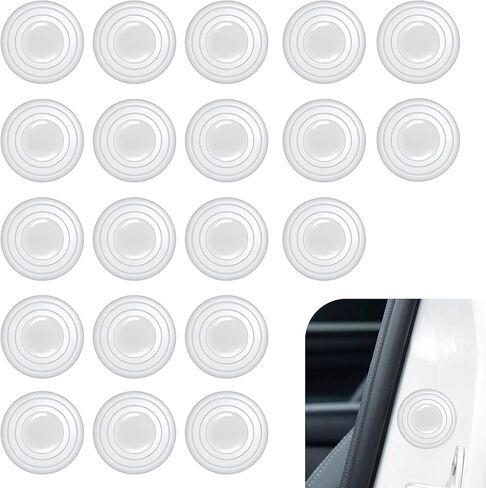 20 PCS Car Door Shock Absorber, Black Self-Adhesive Silicone Anti Collision Automotive Door Protection Pads, Car Door Side Protection Sticker for Door Hood Trunk in Saudi Arabia