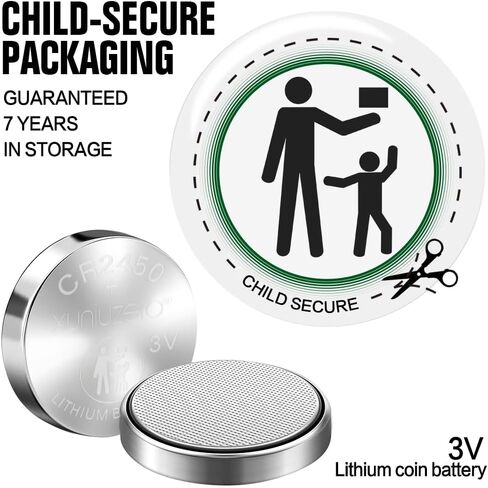 6 عبوات من بطارية الليثيوم الخلوية المعدنية CR2450، 3 فولت، طاقة طويلة الأمد، خالية من الزئبق، حزمة آمنة للأطفال in Kuwait