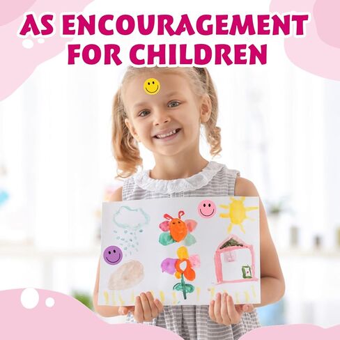 2000Pcs Smiley Face Stickers–4 Rolls (500/Roll) Happy Face Stickers Cute Small Reward Sticker for Kids Classroom,Teacher, Students, Home/Party, Motivational Decals in Kuwait