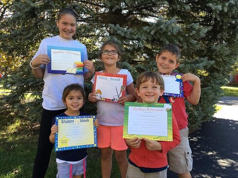 SHAPES ETC. 30pcs Student of The Month Recognition Certificates 11inx8.5in Colorful Award Kids Student Graduations Moving Up Ceremonies Achievement Days Banquets Academic Competitions USA Made in Saudi Arabia