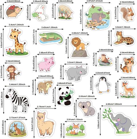 1000 قطعة من ملصقات الحيوانات السائبة، 2 لفافة من ملصقات الغابات البرية التحفيزية للأطفال الصغار، مكافآت الفصول الدراسية للمعلمين، مستلزمات الحفلات المدرسية in Kuwait