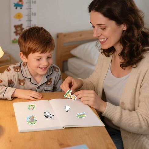 1000 قطعة من ملصقات الحيوانات السائبة، 2 لفافة من ملصقات الغابات البرية التحفيزية للأطفال الصغار، مكافآت الفصول الدراسية للمعلمين، مستلزمات الحفلات المدرسية in Kuwait