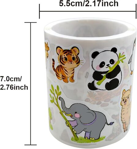 1000 قطعة من ملصقات الحيوانات السائبة، 2 لفافة من ملصقات الغابات البرية التحفيزية للأطفال الصغار، مكافآت الفصول الدراسية للمعلمين، مستلزمات الحفلات المدرسية in Kuwait