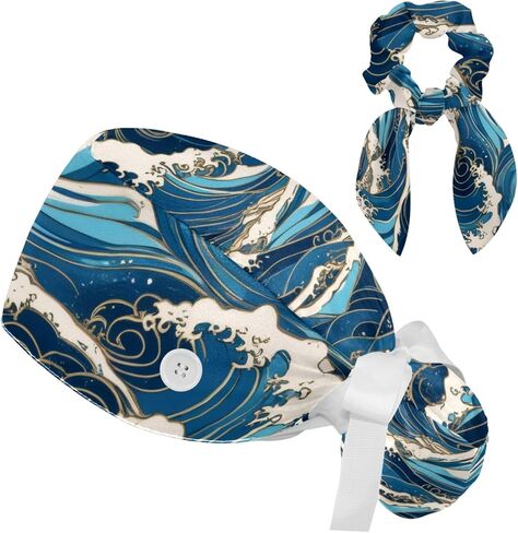 Scrub Cap, Nurse Hat, Surgical Cap with Hair Scrunchy in Saudi Arabia