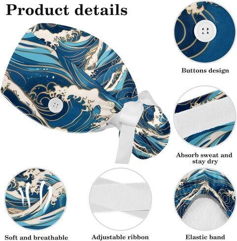Scrub Cap, Nurse Hat, Surgical Cap with Hair Scrunchy in Saudi Arabia