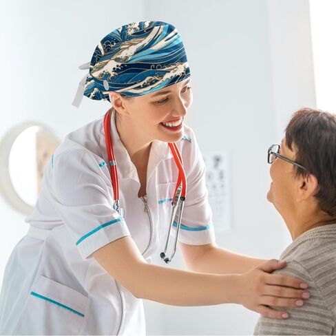 Scrub Cap, Nurse Hat, Surgical Cap with Hair Scrunchy in Saudi Arabia