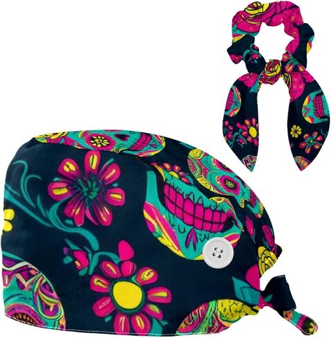 Scrub Cap, Nurse Hat, Surgical Cap with Hair Scrunchy in Saudi Arabia