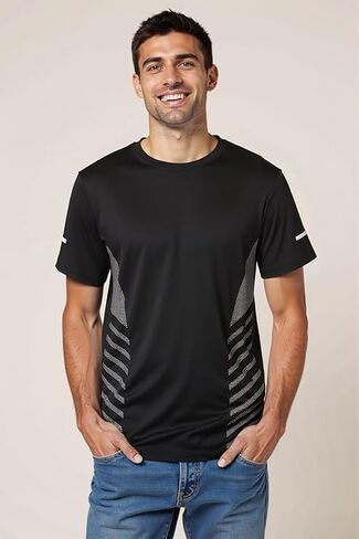 Men's Workout Shirts Quick Dry Athletic Running T-Shirts Moisture Wicking Short-Sleeve Lightweight Sports Tee Tops in Saudi Arabia