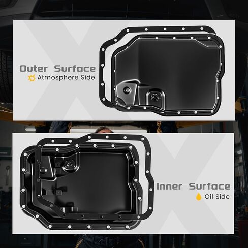 Transmission Oil Pan W/Drain Plug & Gasket Compatible with Ford Transit Connect Fusion Focus & Mazda Protege5 Protege 3 Sport 6/5/3/2 & Mercury Milan 1999-2014, Replace# FS502151X FS50-21-51X in Kuwait