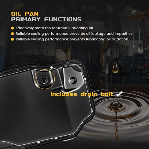 Transmission Oil Pan W/Drain Plug & Gasket Compatible with Ford Transit Connect Fusion Focus & Mazda Protege5 Protege 3 Sport 6/5/3/2 & Mercury Milan 1999-2014, Replace# FS502151X FS50-21-51X in Kuwait