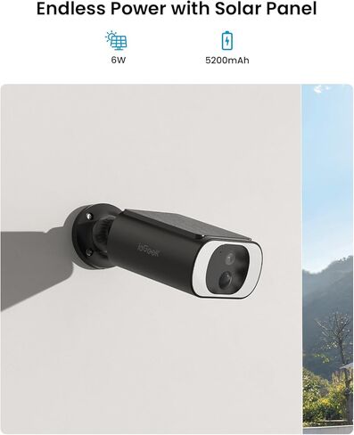 ieGeek S1 Solar Security Cameras Wireless Outdoor, 2K WiFi Surveillance Camera for Home Security with AI Motion Sensor, Battery Powered Outside Cam, Color Night Vision, Cloud/SD, Works w/Alexa in Kuwait