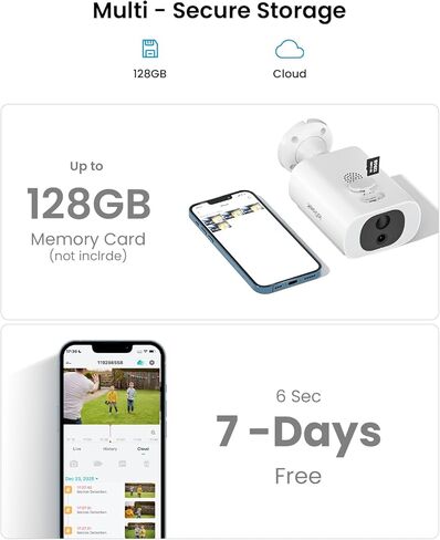 ieGeek S1 Solar Security Cameras Wireless Outdoor, 2K WiFi Surveillance Camera for Home Security with AI Motion Sensor, Battery Powered Outside Cam, Color Night Vision, Cloud/SD, Works w/Alexa in Kuwait