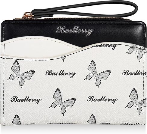 محفظة الفراشة للنساء - محفظة جيب بسحاب من جلد البولي يوريثان الناعم بحجب RFID - محفظة جيب بسحاب للعملات المعدنية - محافظ معصم مع جيب بسحاب للنساء والفتيات (أرجواني) in Kuwait