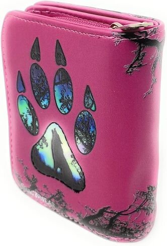محفظة Shag Wear Wolf Paw للحيوانات الصغيرة للنساء والفتيات المراهقات من الجلد الصناعي النباتي باللون الوردي مقاس 4.5 بوصة in Saudi Arabia